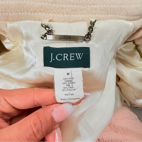 J. Crew Women's Cream Double-Breasted Pea Coat - Picture 4 of 5